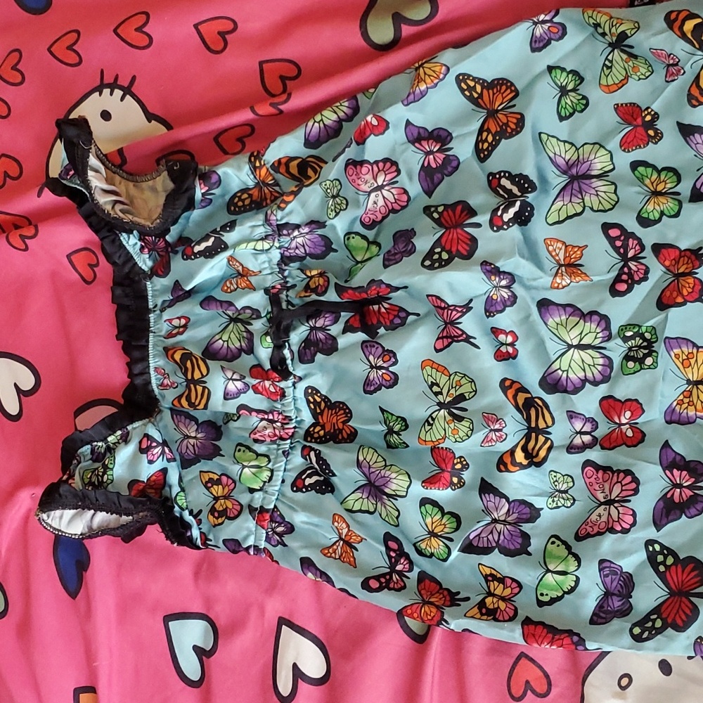 Rainbow Butterfly teal sleep shirt